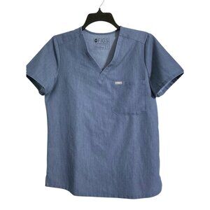 FIGS Women Scrub Top 1 Pocket Catarina (FW1000) Heather Denim (1327) size Small
